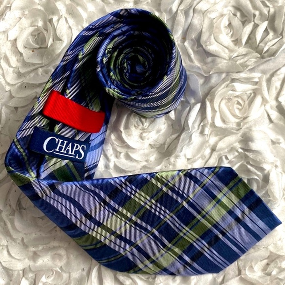 New Chaps mens plaid silk tie
